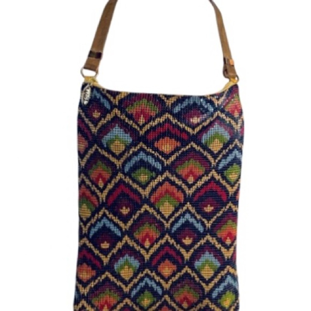 NWT Whiting & DAVIS Mesh Purse Multicolor Patterned Purse Handbag Designer